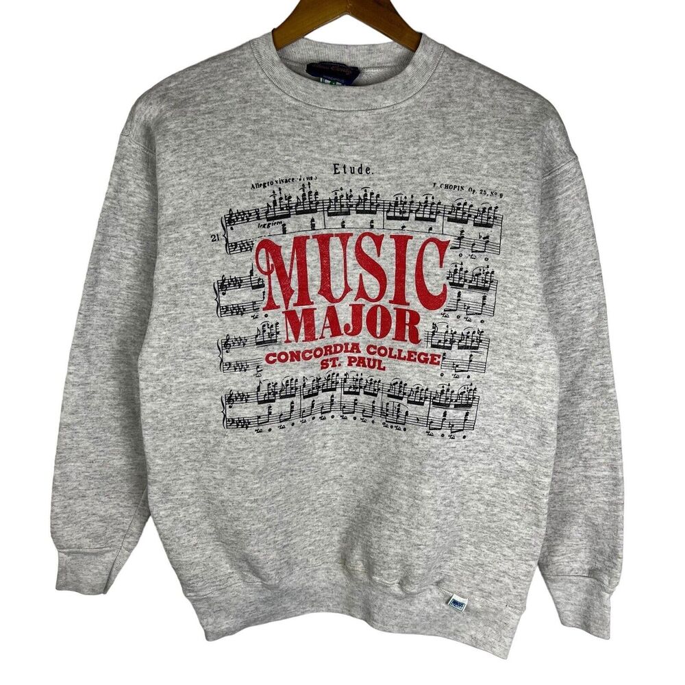 Discus Music Major College Uni St Paul Chopin Music Sweater Crewneck Vintage M